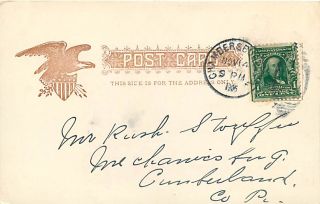 WV Martinsburg Court House Post Office Mail 1905 T30101
