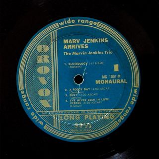Marv Jenkins Marv Jenkins Arrives LP Orovox MG 1001 Orig US 1961 Jazz