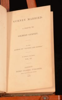 1838 3VOL Gurney Married A Sequel Ro Gilbert Gurney T E Hook Very