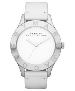Marc by Marc Jacobs Watch, Womens White Leather Strap 40mm MBM1201