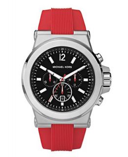 Michael Kors Watch, Mens Chronograph Red Silicone Strap 48mm MK8169