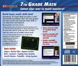 Speedstudy 7th Grade Math Basic Skills Quickstudy PC XP Vista Win 7