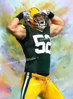 Clay Matthews NFL Green Bay Packers ORG Canvas Painting