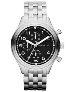 Fossil Watch, Mens Chronograph Compass Stainless Steel Bracelet 42mm