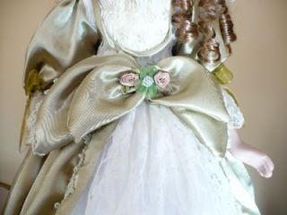 New 22 in Porcelain Doll Brown Hair Victorian Mary