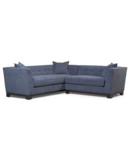 Heather Fabric Sectional Sofa, 2 Piece (1 Arm Sofa and 1 Arm Loveseat