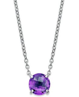 Sterling Silver Necklace, Round Cut Amethyst Pendant (3 ct. t.w