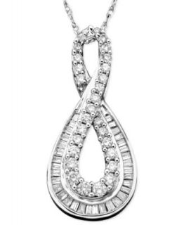Diamond Necklace, 14k White Gold Diamond Infinity Pendant (1/2 ct. t.w