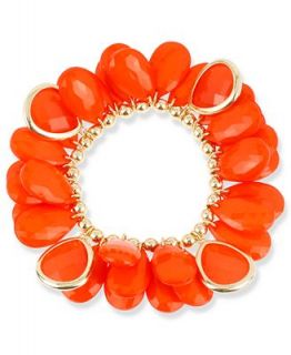 Haskell Bracelet, Gold Tone Orange Teardrop Shaky Bracelet