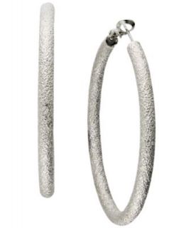 INC International Concepts Earrings, Silver tone Diamond Dust Hoop