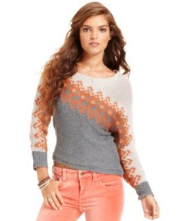 Free People Sweater, Long Sleeve Scoop Neck Cable Knit   Womens   