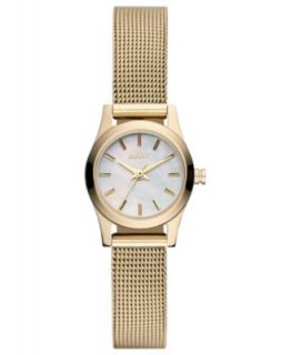 DKNY Watch, Womens Gold Ion Plated Stainless Steel Mesh Bracelet 20mm