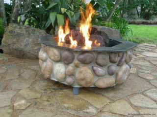 Octagon Colorado Stone NG or Propane Table Fire Pit
