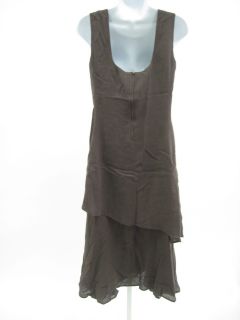 Max Mara Brown Linen Sleeveless Long Dress Size 4