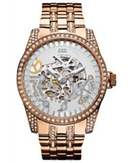 GUESS Watch, Womens Automatic Rose Gold Tone Stainless Steel Bracelet