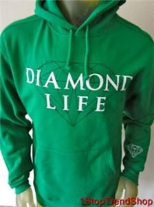 Diamond Supply Co Life Skate Pullover Hoodie Mens Green Size Medium $