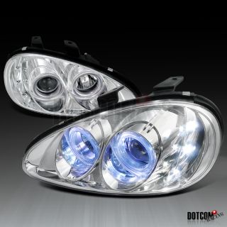 92 95 Mazda MX3 MX 3 Halo LED Projector Headlights Lamp Chrome
