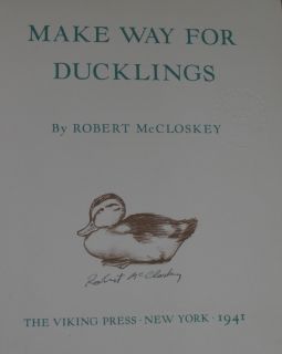 Robert McCloskey Make Way for The Ducklings 1941 Early Signed