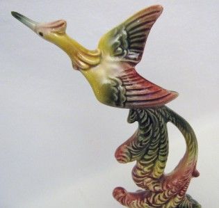 RARE 11 Vintage Hull Pottery Exotic Bird Flower Frog with Beautiful
