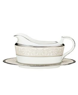 Noritake Silver Palace Gravy Boat with Stand   Fine China   Dining