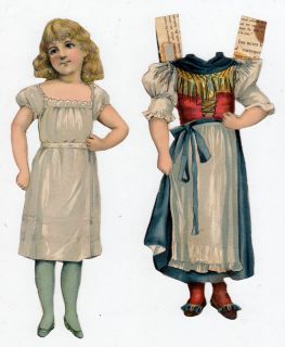 McLoughlin Bros Paper Doll 3 Costumes New Model Book of Dolls 1904
