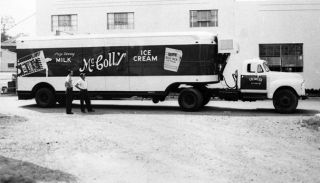 OLD DAYS: A refrigerated truck is parked in front of the former McColl
