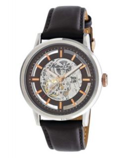 Kenneth Cole New York Watch, Mens Automatic Brown Leather Strap