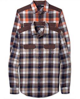 Sean John Shirt, Lumbercord Plaid Shirt   Mens Casual Shirts