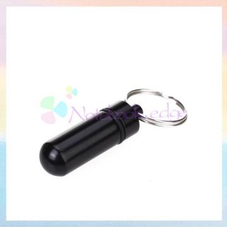 Waterproof Pill Fob Case Box Holder Container with Keychain Camping