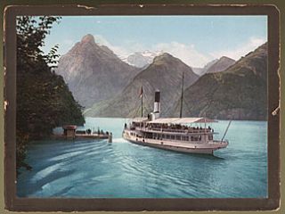 Photograph Paddle Steamboat Uri 1890s Lake Lucerne Switzerland