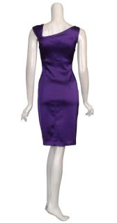 David Meister Amethyst Jeweled Fitted Eve Dress 2 New