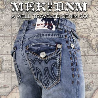 MEK Denim Jeans Mens Jaisalmer Light Blue Bootcut New