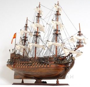 MAGNIFICENT SAN FELIPE HANDMADE PAINTED WOODEN SAIL BOAT MODEL 28