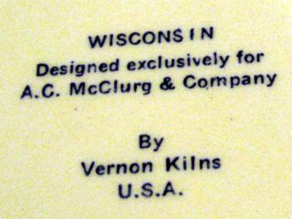designed exclusively for a c mcclurg company by vernon kilns u s a