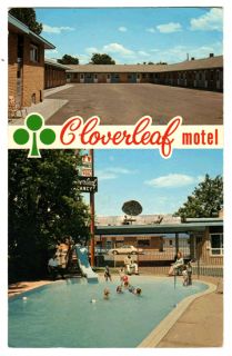 1968 Cloverleaf Motel Medicine Hat Alberta Canada Postcard PC