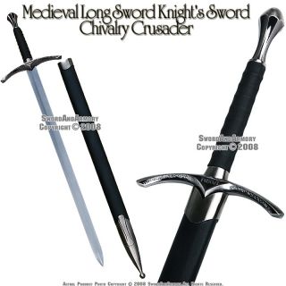 Medieval Crusader Knight Long Sword Chivalry w Scab