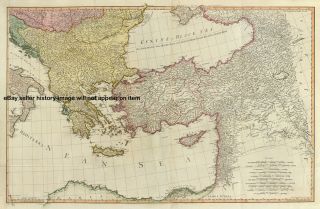 1785 Large Wall Map Turkey Greece Mediterranean