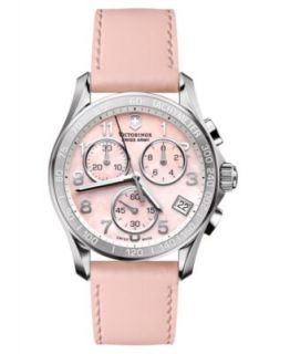 Victorinox Swiss Army Watch, Womens Chronograph Pink Leather Strap