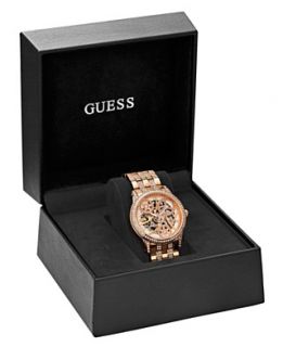 GUESS Watch, Womens Automatic Rose Gold Tone Stainless Steel Bracelet