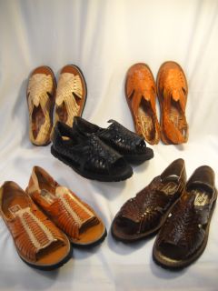 mens LEATHER MEXICAN SANDALS black HUARACHE made in mexico SHOES *ALL
