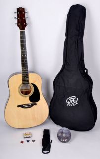 SX Mentor NA Acoustic Guitar Package w/Free Carry Bag, Strap