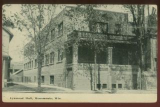 081909 Lynwood Hall Menomonie Wi Wisconsin Postcard 1916