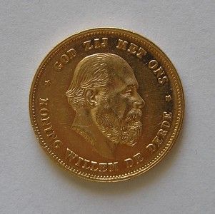 Netherlands Gold 10 G 1875 Willem de Derde