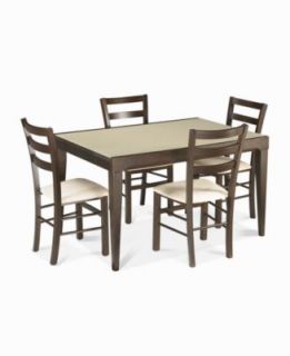 Café Latte 5 Piece Dining Set Dining Table and 4 Slatback Chairs
