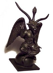 Baphomet Statue Sabbatic Goat of Mendes Black Resin Satan Horned God