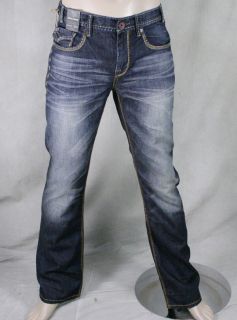 MEK Denim Jeans Mens Khora Relaxed Dark Blue Straight Saddle Stitch
