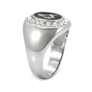 Great Style Men’s Stainless Steel Mason Onyx Ring Size 9 10 11 12 13