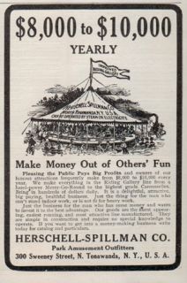 Merry Go Round Amusement Park Outfitters Herschell Spillman Co 1914 Ad
