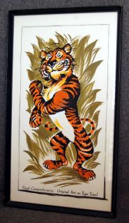 Artist Dennis Page Esso Tiger Towel Artwork Framed