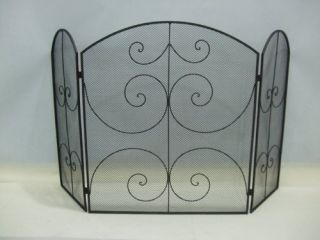 Features of Black Metal Fireplace Mesh Screen Scroll Design